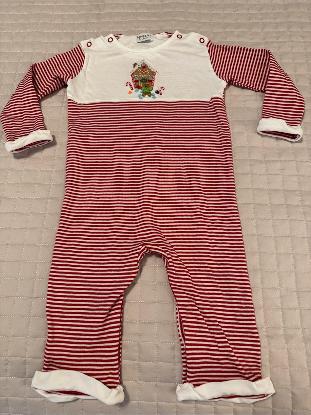 Squiggles by Charlie size 18 months onesie Christmas themed appliqué